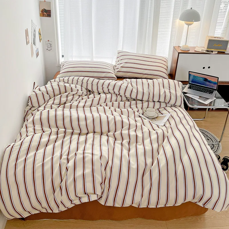 Nordic Stripes Bedding Set | Aesthetic Room Decor