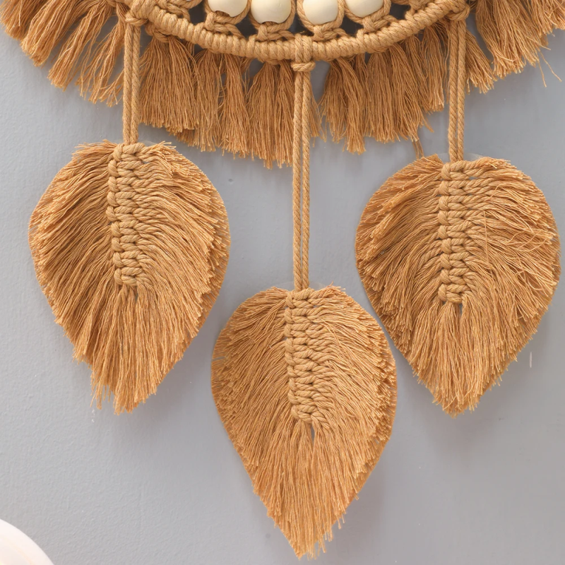 Brown Macrame Mirror | Aesthetic Room Decor