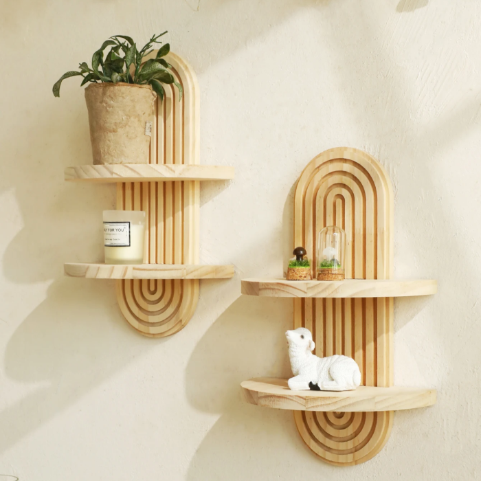 Wooden Rainbow Shelf | Aesthetic Room Decor