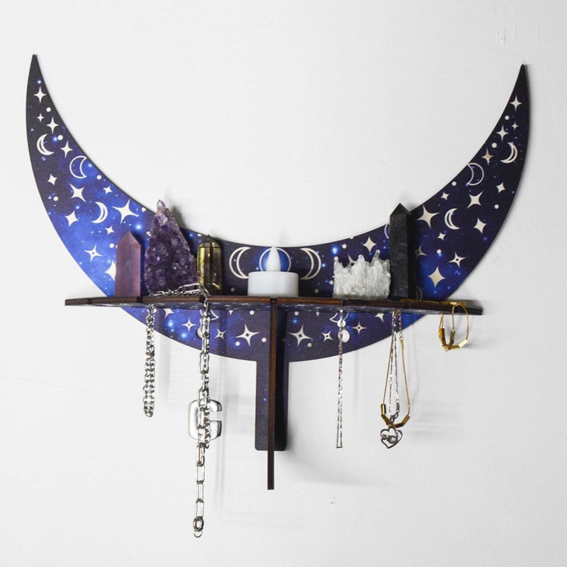 Wooden Moon Shelf | Aesthetic Room Decor