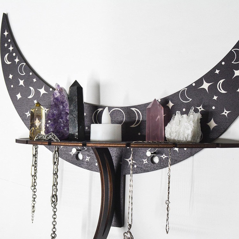 Wooden Moon Shelf | Aesthetic Room Decor
