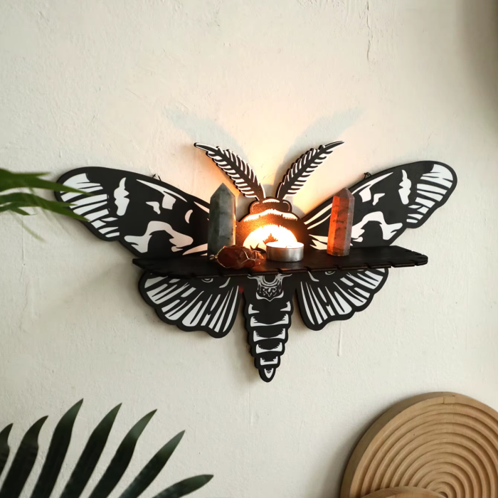 Death Moth Wall Shelf | Aesthetic Room Decor