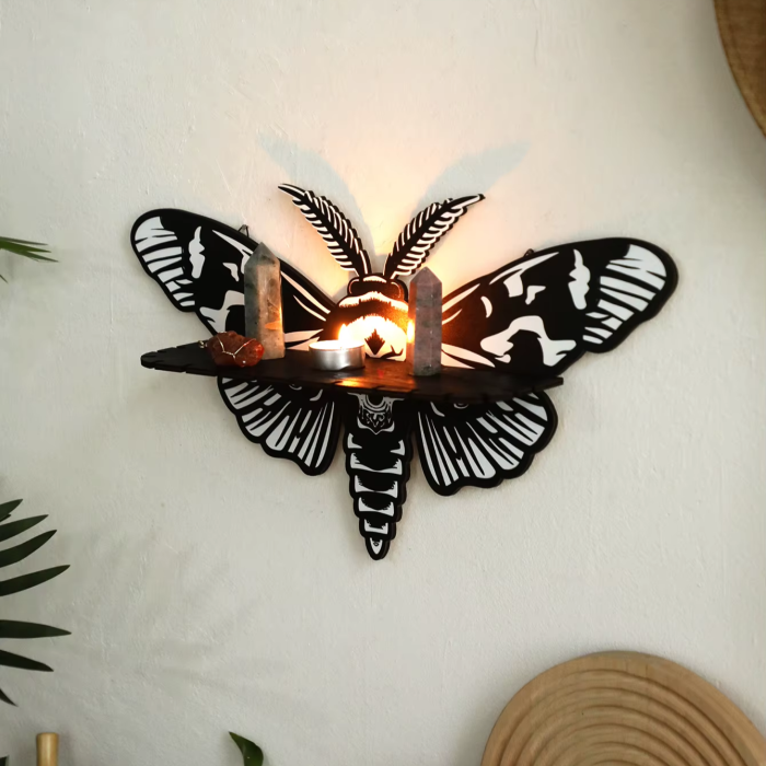 Death Moth Wall Shelf | Aesthetic Room Decor