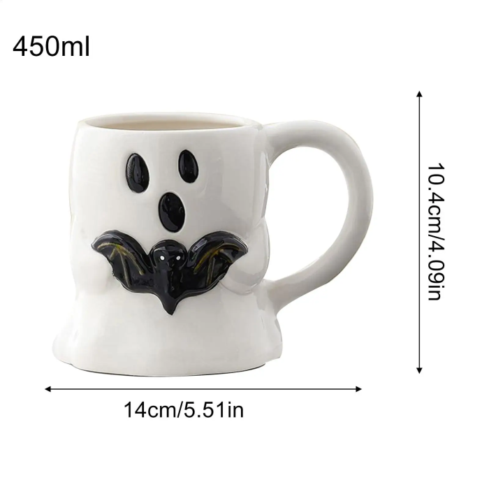 Ghost And Bat Mug | Aesthetic Room Decor