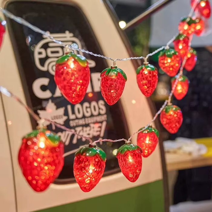 いちごガーランドランプ Strawberry String Lights | Aesthetic Room Decor