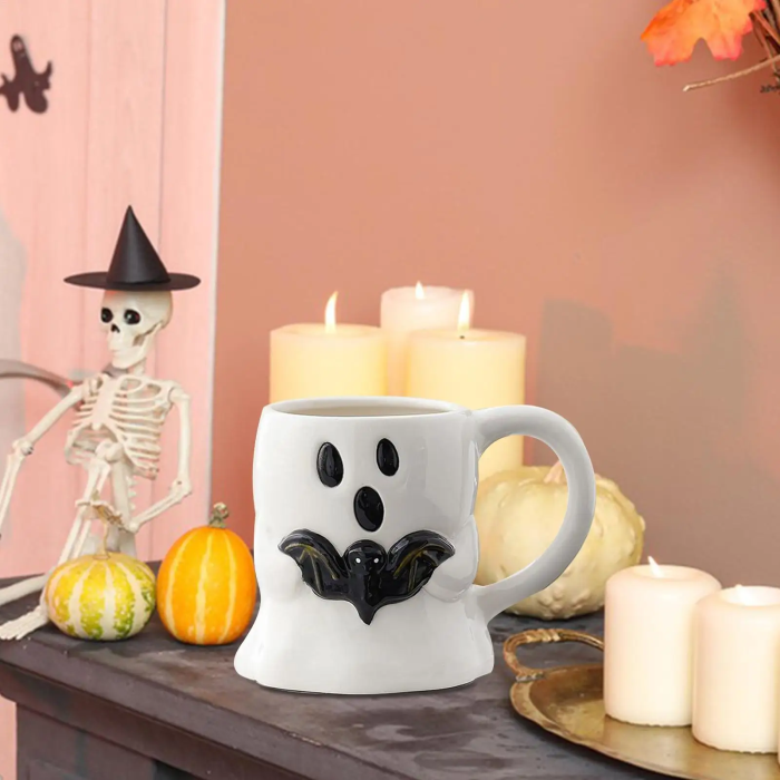 Ghost And Bat Mug | Aesthetic Room Decor