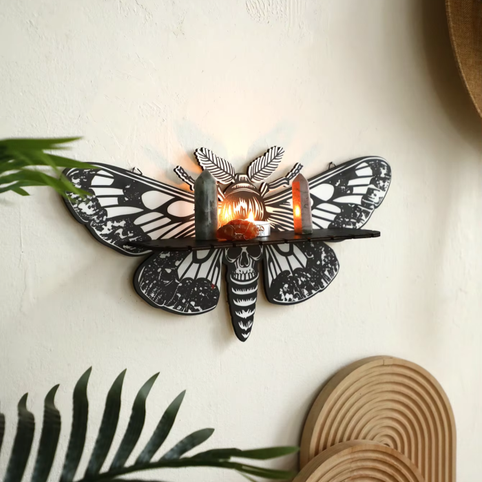 Death Moth Wall Shelf | Aesthetic Room Decor