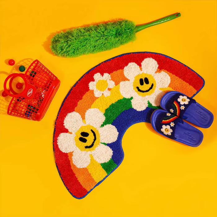 Rainbow Flower Rug | Aesthetic Roomcore