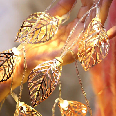 Golden Leaf String Lights