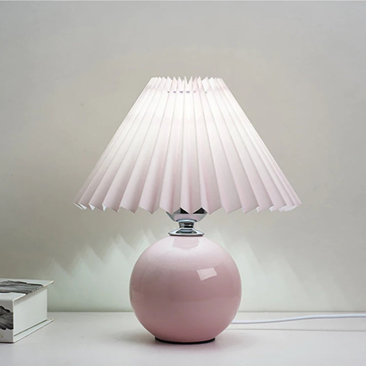 Pleated Bedside Lamp - Aesthetic Roomcore