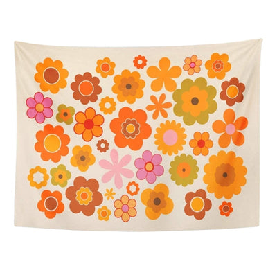 70s Flower Power Tapestry | Aesthetic Tapestry