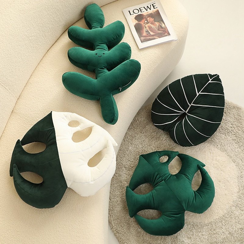 Monstera Plush Pillow | Leaf Pillow