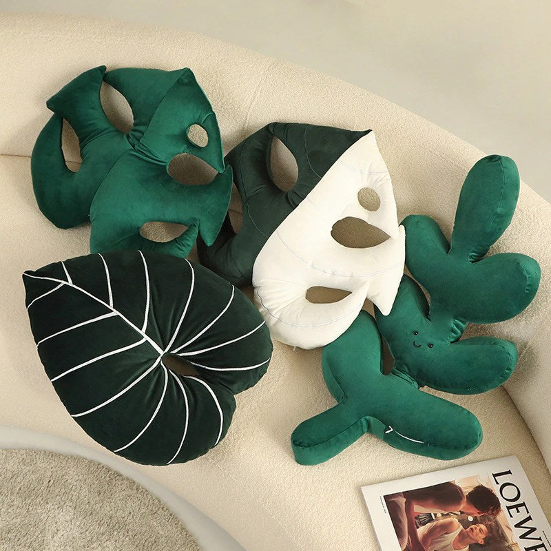 Monstera Plush Pillow | Leaf Pillow