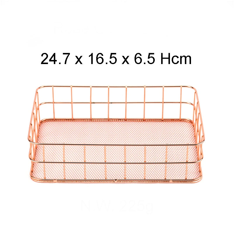 Aesthetic Rose Gold Beauty Basket