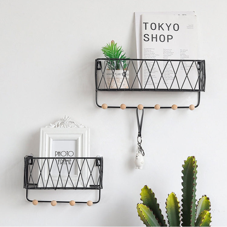 Wall Shelve With Hanging Hooks