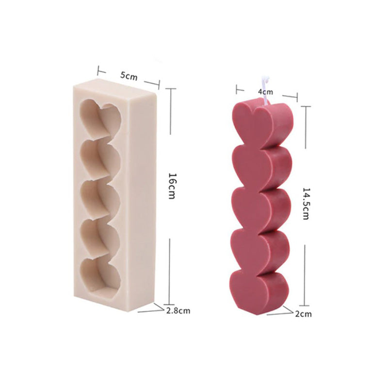 Heart Shape Candle Mold - Style B
