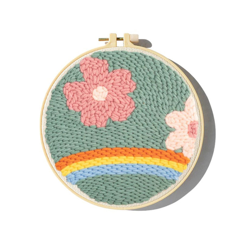 DIY Embroidery Kit - Rainbow Daisies