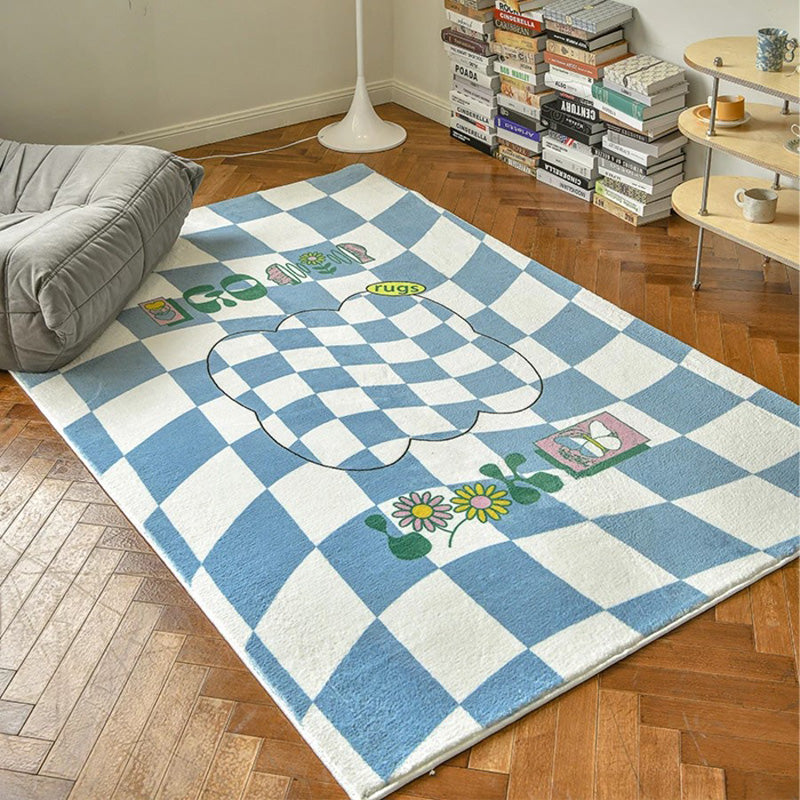 Retro Checkered Rug Aesthetic Roomcore