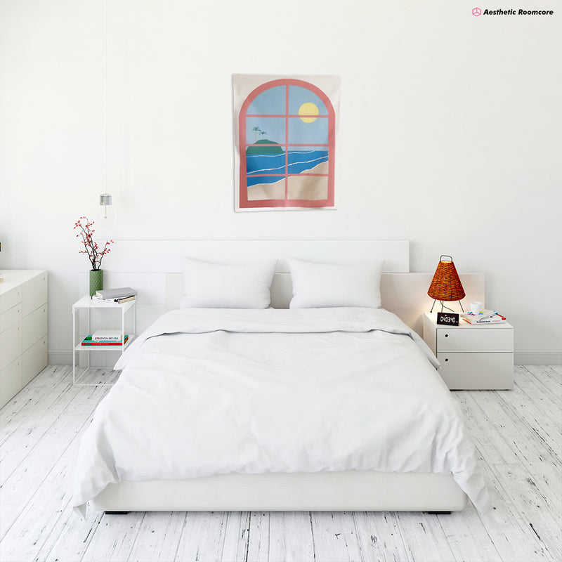 Aesthetic Window Tapestry - Aesthetic Roomcore