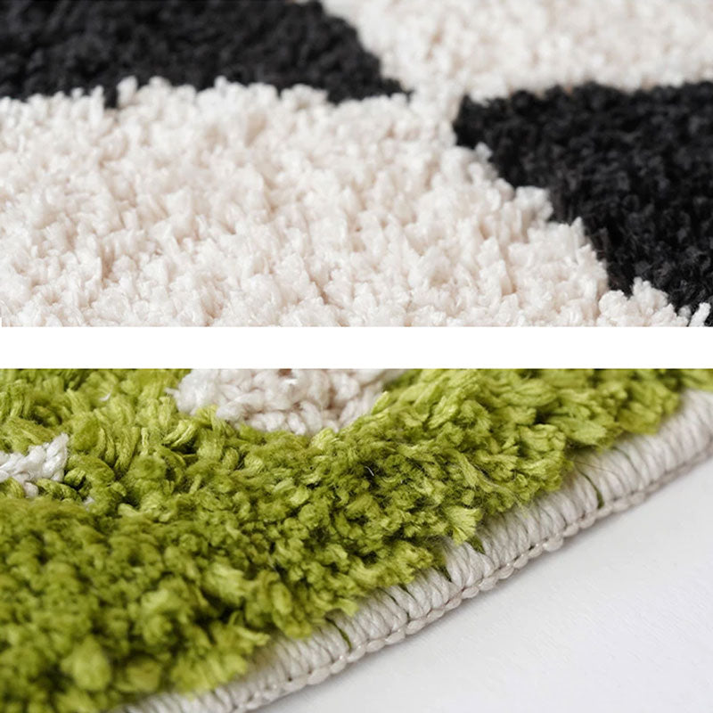 irregular checkered rug