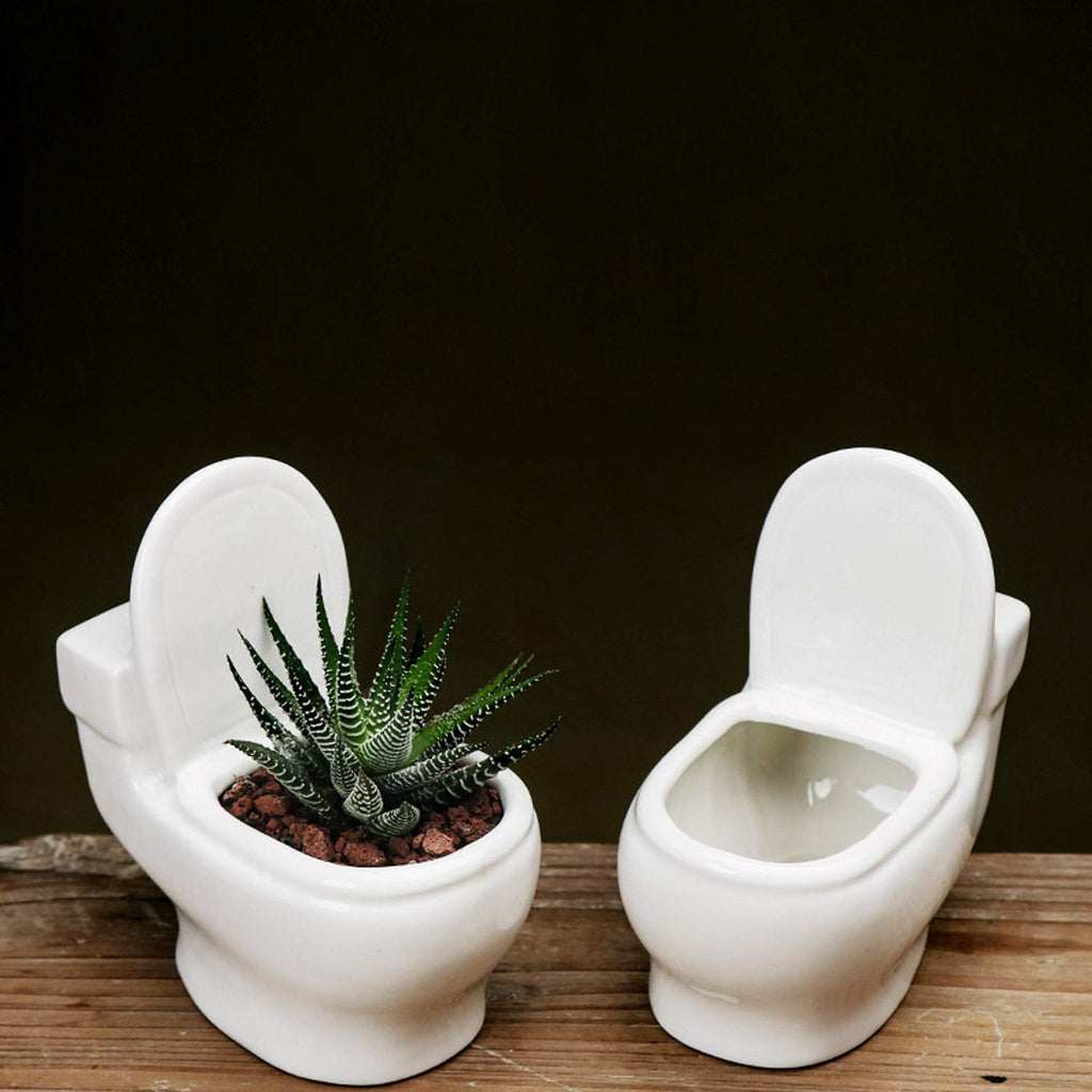 toilet plant pot FloraFlush Toilet Planter – Funny Ceramic Plant Pot for Aesthetic Room Decor