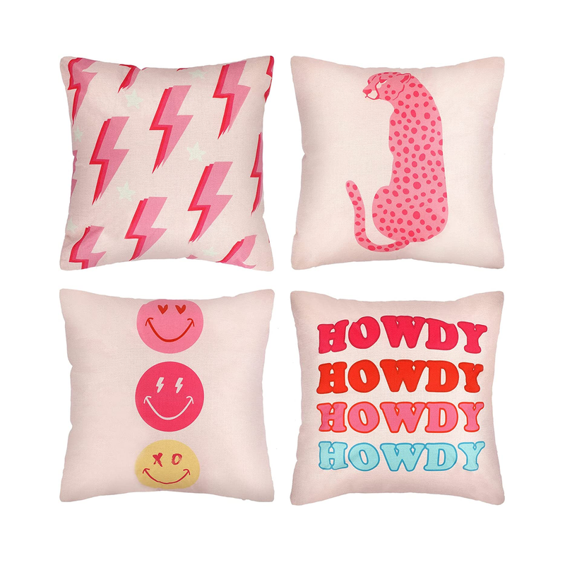 Set Of 4 Preppy Pillow Cases | Aesthetic Bedroom Decor