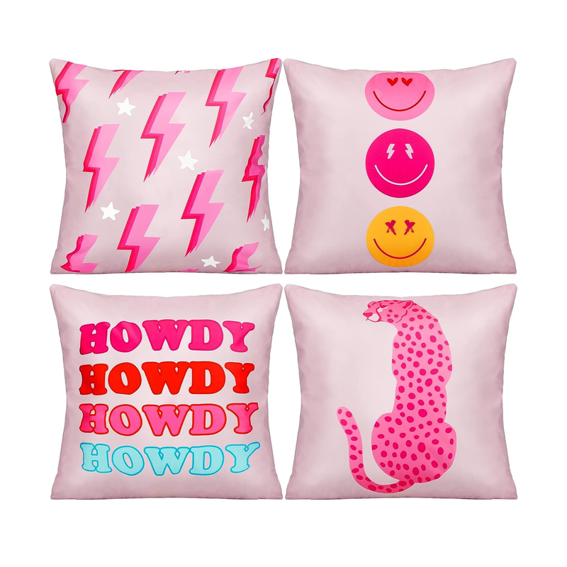 Set Of 4 Preppy Pillow Cases | Aesthetic Bedroom Decor