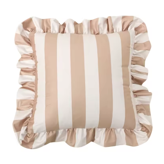Stripe And Lace Cushion Cover | Aesthetic Room Decor
