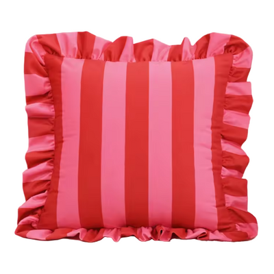 Stripe And Lace Cushion Cover | Aesthetic Room Decor