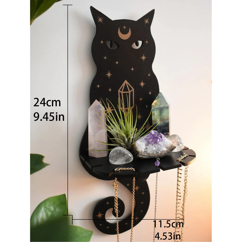 Black Cat Shelf | Aesthetic Room Decor