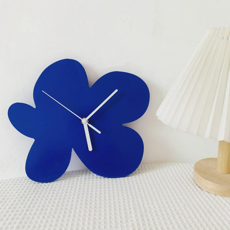 Blue Flower Wall Clock | Aesthetic Room Decor