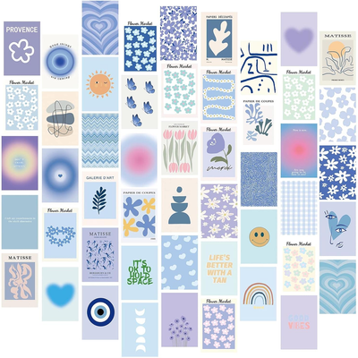 Pastel Blue Collage Kit | Aesthetic Room Decor