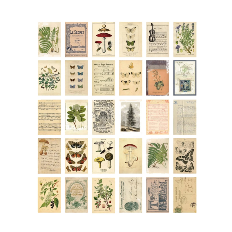 Vintage Postcards Collage Kit | Aesthetic Room Decor