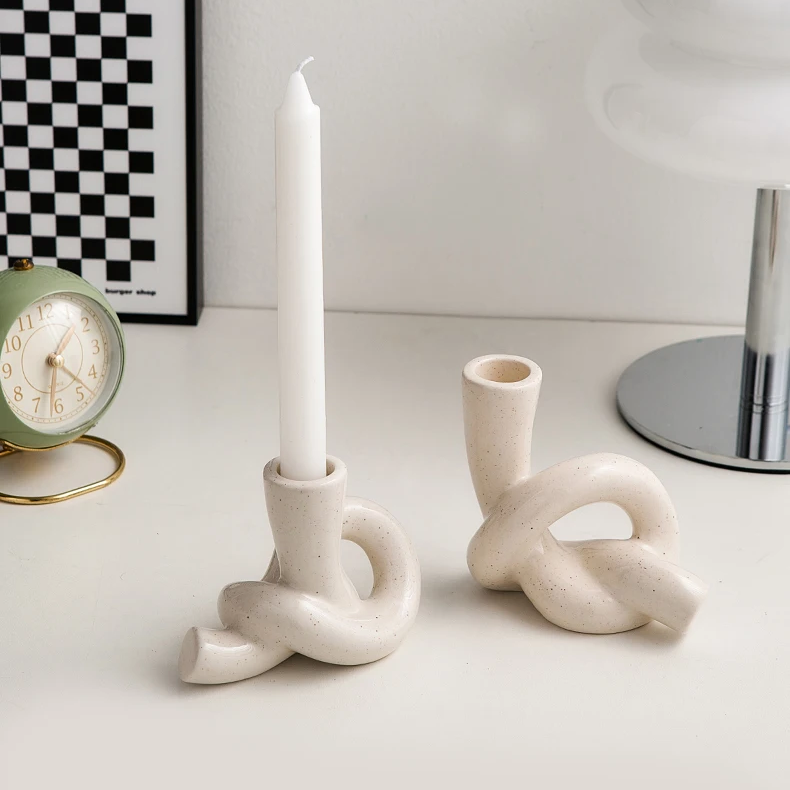 Ceramic Knot Candle Holder | Aesthetic Room Decor