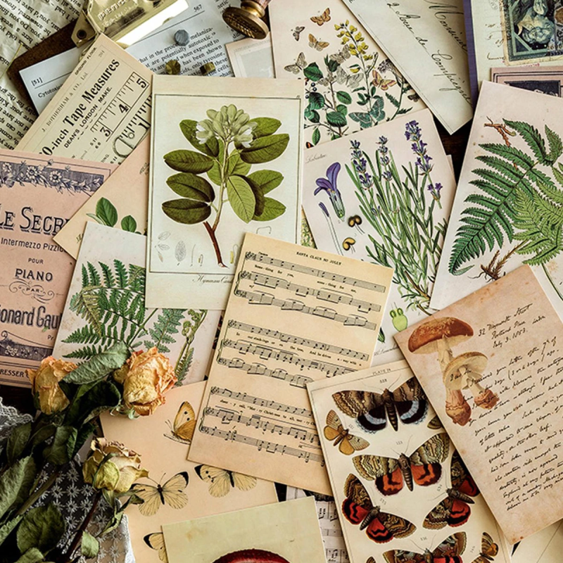 Vintage Postcards Collage Kit | Aesthetic Room Decor