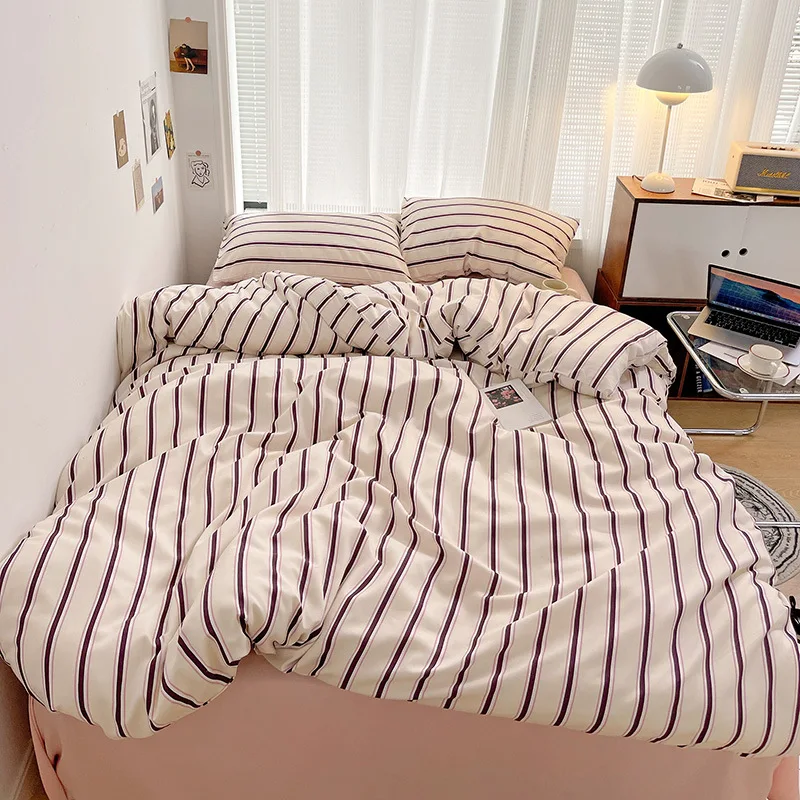 Nordic Stripes Bedding Set | Aesthetic Room Decor