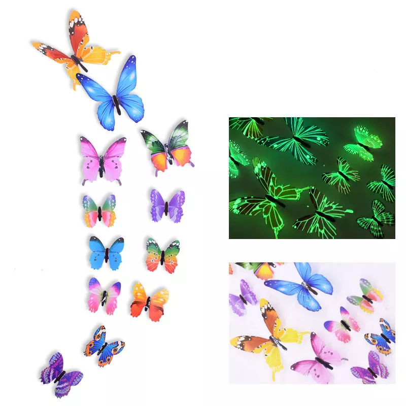 Luminous 3D Butterfly Stickers | Aesthetic Room Decor