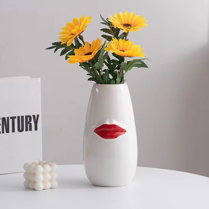 Red Lips Vase | Aesthetic Room Decor