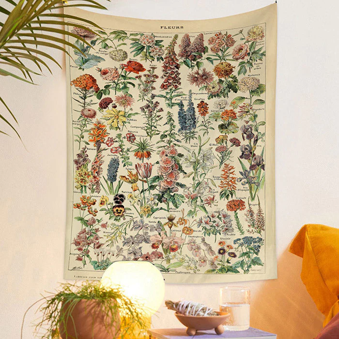 Vintage Flowers Tapestry | Aesthetic Room Decor