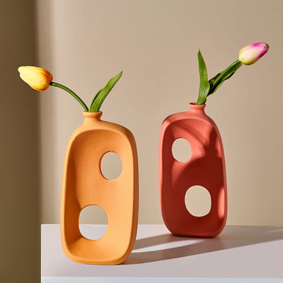 Abstract Ceramic Hollow Vase | Aesthetic Room Decor