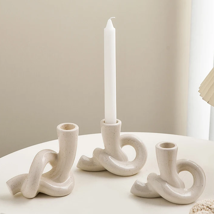 Ceramic Knot Candle Holder | Aesthetic Room Decor