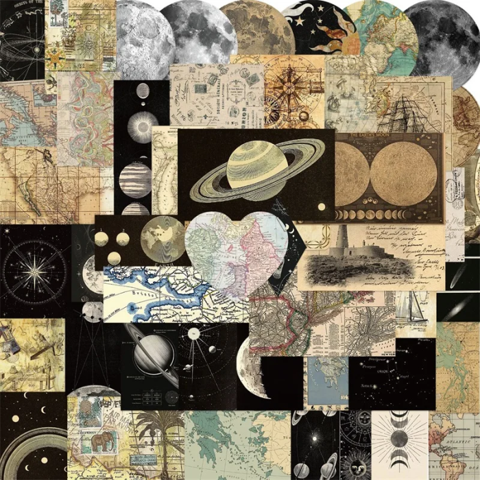 Cosmic Landscape Sticker Vintage Cosmic Stickers | Aesthetic Roomcore