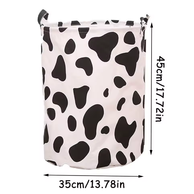 Cow Print Laundry Basket | Aesthetic Room Decor