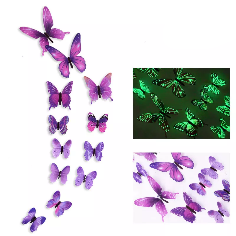 Luminous 3D Butterfly Stickers | Aesthetic Room Decor
