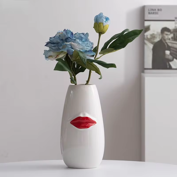 Red Lips Vase | Aesthetic Room Decor