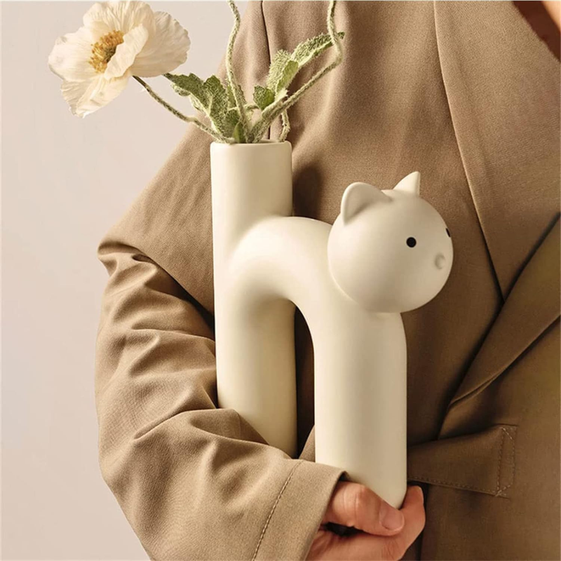 Aesthetic Cat Vase | Aesthetic Room Decor