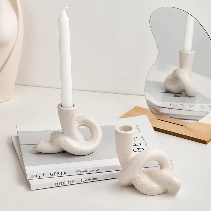 Ceramic Knot Candle Holder | Aesthetic Room Decor