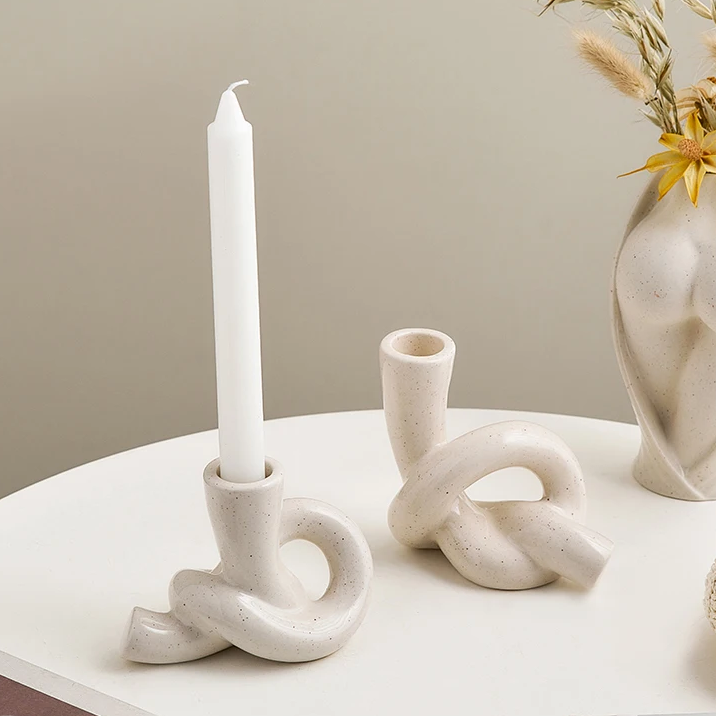 Ceramic Knot Candle Holder | Aesthetic Room Decor