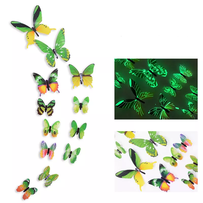 Luminous 3D Butterfly Stickers | Aesthetic Room Decor