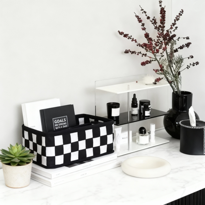 Checkered Storage Box | Aesthetic Room Decor